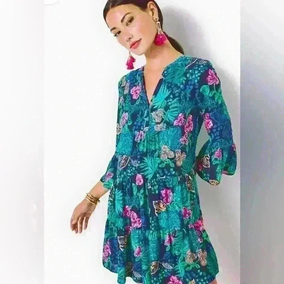 NWT Lilly Pulitzer Sz 6 Gabriel Dress Sz 6 LOW TIDE NAVY LIFE OF PARTY Item#Y - Picture 4 of 13